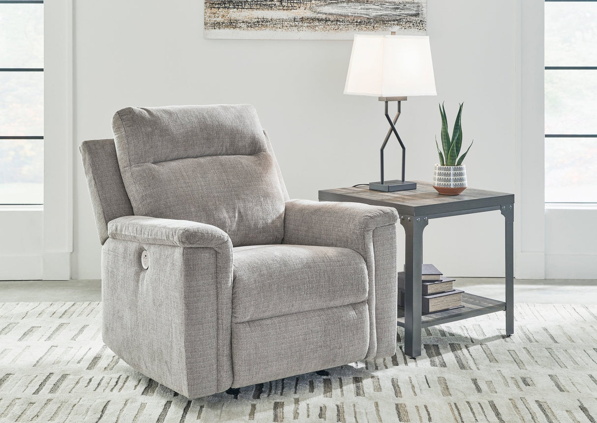 Ashley Ash Barnsana Power Rocker Recliner - Chenille | Home Elegance USA