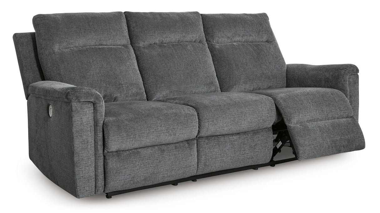 Ashley Gravel Barnsana Reclining Power Sofa - Chenille - 3320287 - Home Elegance USA - 3