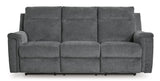 Ashley Gravel Barnsana Reclining Power Sofa - Chenille | Home Elegance USA