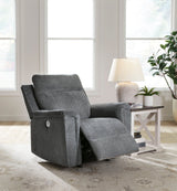 Ashley Gravel Barnsana Power Rocker Recliner - Chenille | Home Elegance USA