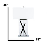 1 Light with USB Charger X Table Lamp // Chrome and Crystal  | Finesse - Home Elegance USA