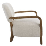 Telluride Natural Shearling Accent Chair - Beige / Dark Brown by Uttermost - View 5