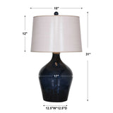 Lamone Glass Lamp - Blue / Beige by Uttermost - View 4