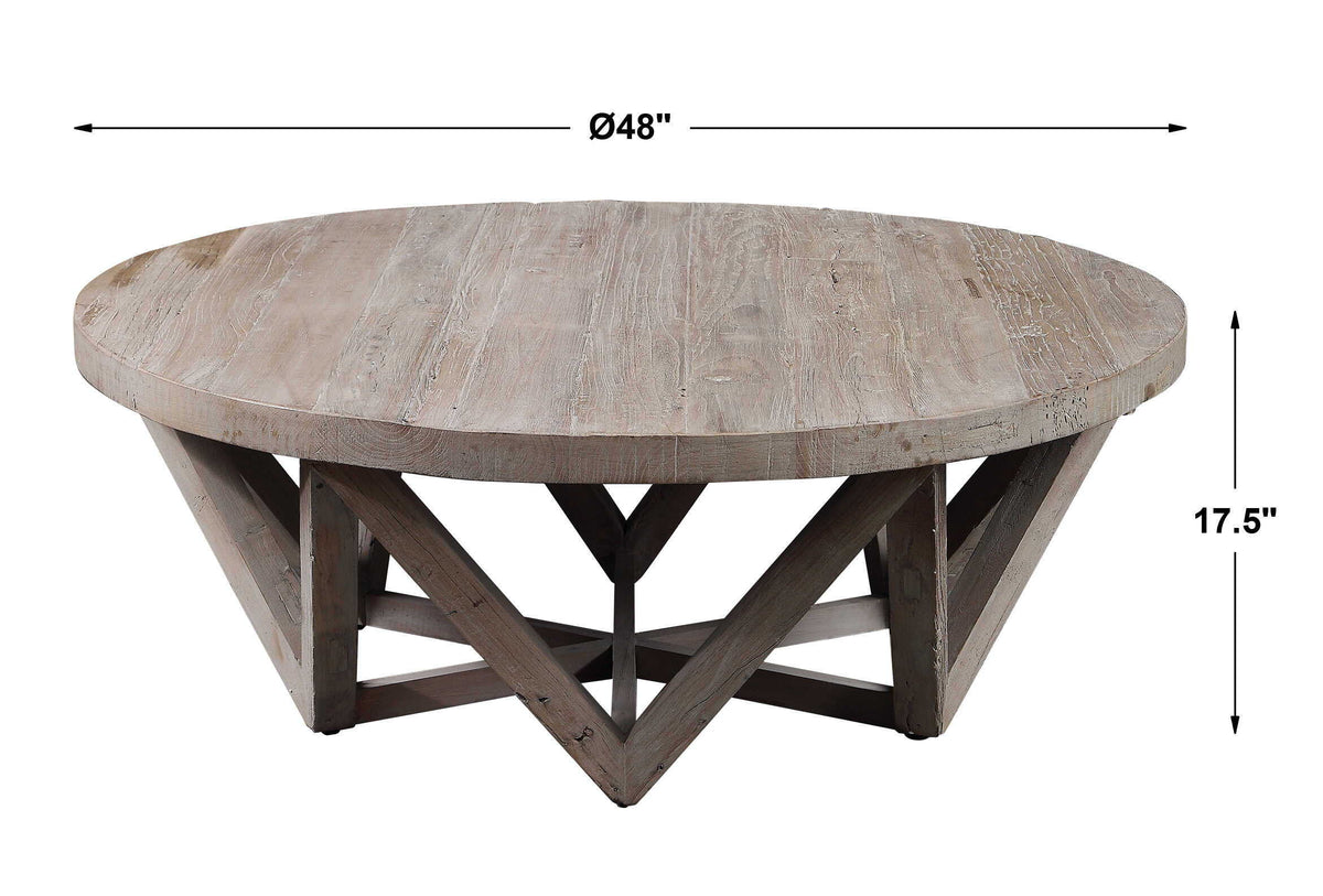 Kendry Reclaimed Wood Coffee Table - Light Brown by Uttermost - View 5