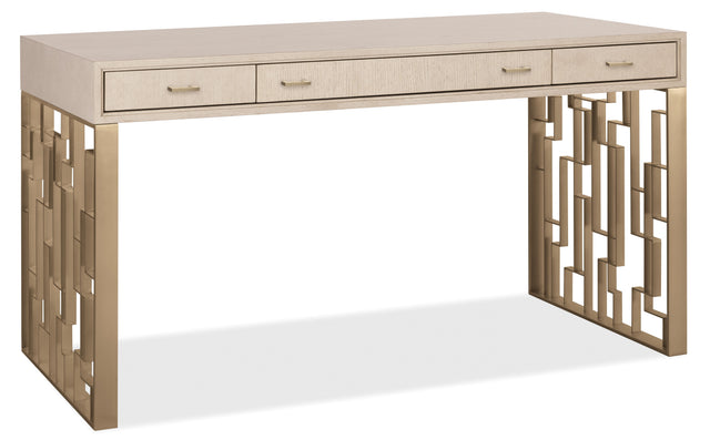 Writing Desk Polished Limestone - Beige / Gold by Hooker Furniture - View 1
