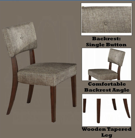 Drake Gray Fabric & Espresso Finish 5PCs Dining Room Set - sold by Home Elegance USA