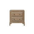 Elegant 2 Drawer Nightstand with USB Ports in Sand Finish Solid Wood MDF