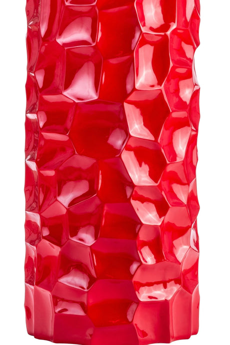 Textured Honeycomb Vase // Red, 36"  | Finesse - sold by Home Elegance USA