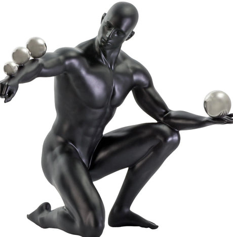Jean Sculpture // Matte Black and Steel  | Finesse - sold by Home Elegance USA
