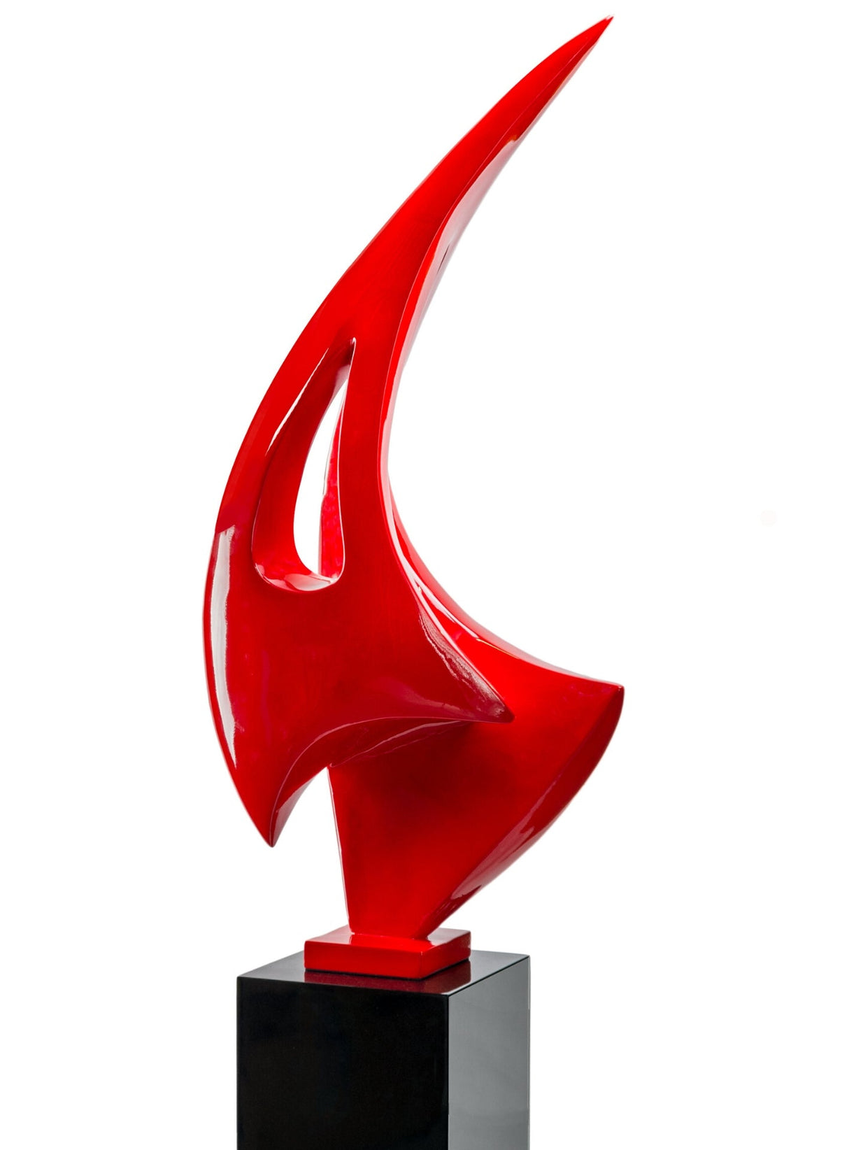 Sail Floor Sculpture // Red with Black Stand  | Finesse -  Home Elegance USA