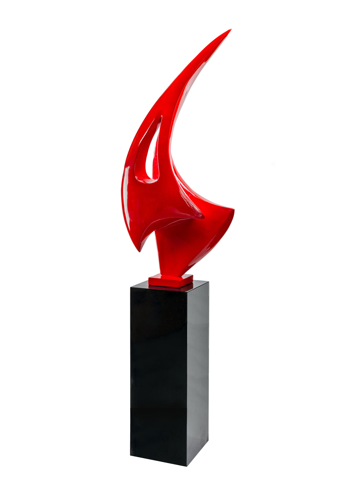 Sail Floor Sculpture // Red with Black Stand  | Finesse -  Home Elegance USA