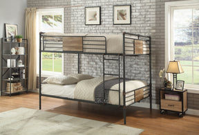 Brantley Sandy Black & Dark Bronze Hand-Brushed Finish Double Queen Bunk Bed