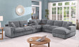 Celine 141.5' Light Gray Chenille Fabric Corner Sectional Sofa with Right-Facing Chaise, Cupholders, and Charging Ports - sold by Home Elegance USA