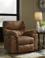 Ashley Bark Boxberg Rocker Recliner - Faux Leather | Home Elegance USA