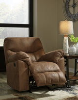 Ashley Bark Boxberg Rocker Recliner - Faux Leather | Home Elegance USA