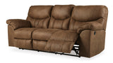 Ashley Bark Boxberg Reclining Sofa - Faux Leather | Home Elegance USA