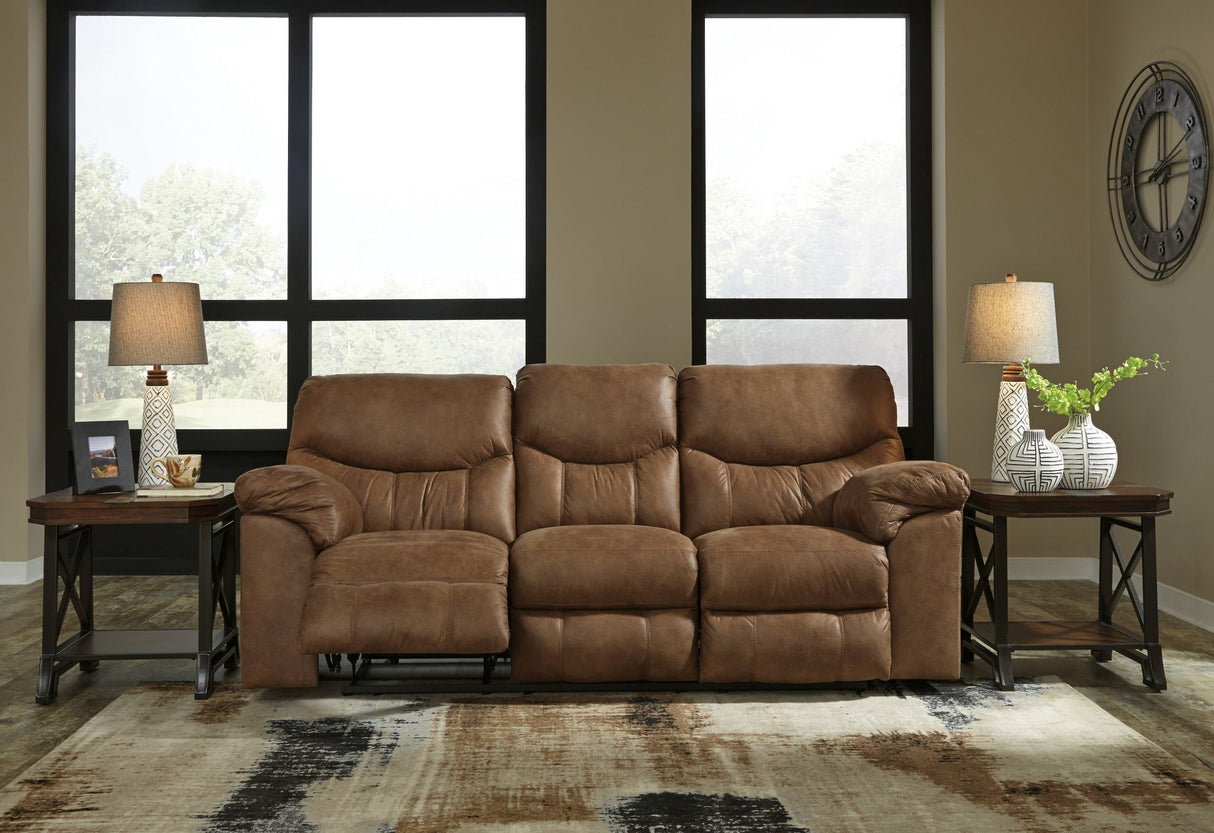 Ashley Bark Boxberg Reclining Sofa - Faux Leather | Home Elegance USA