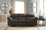 Ashley Teak Boxberg Reclining Sofa - Faux Leather - 3380388 - Home Elegance USA - 2