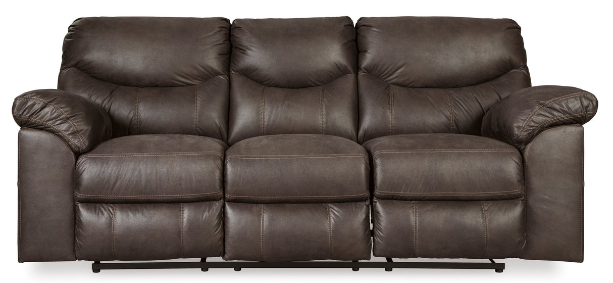 Ashley Teak Boxberg Reclining Sofa - Faux Leather - 3380388 - Home Elegance USA - 3