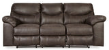 Ashley Teak Boxberg Reclining Sofa - Faux Leather | Home Elegance USA