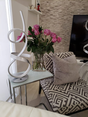 Amsterdam LED with Touch Dimmer Table Lamp // Silver  | Finesse - sold by Home Elegance USA