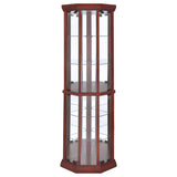 Appledale 6 - shelf Corner Curio Cabinet Medium Brown | Coaster | Home Elegance USA