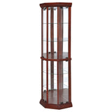 Appledale 6 - shelf Corner Curio Cabinet Medium Brown | Coaster - 3393 - Home Elegance USA - 4