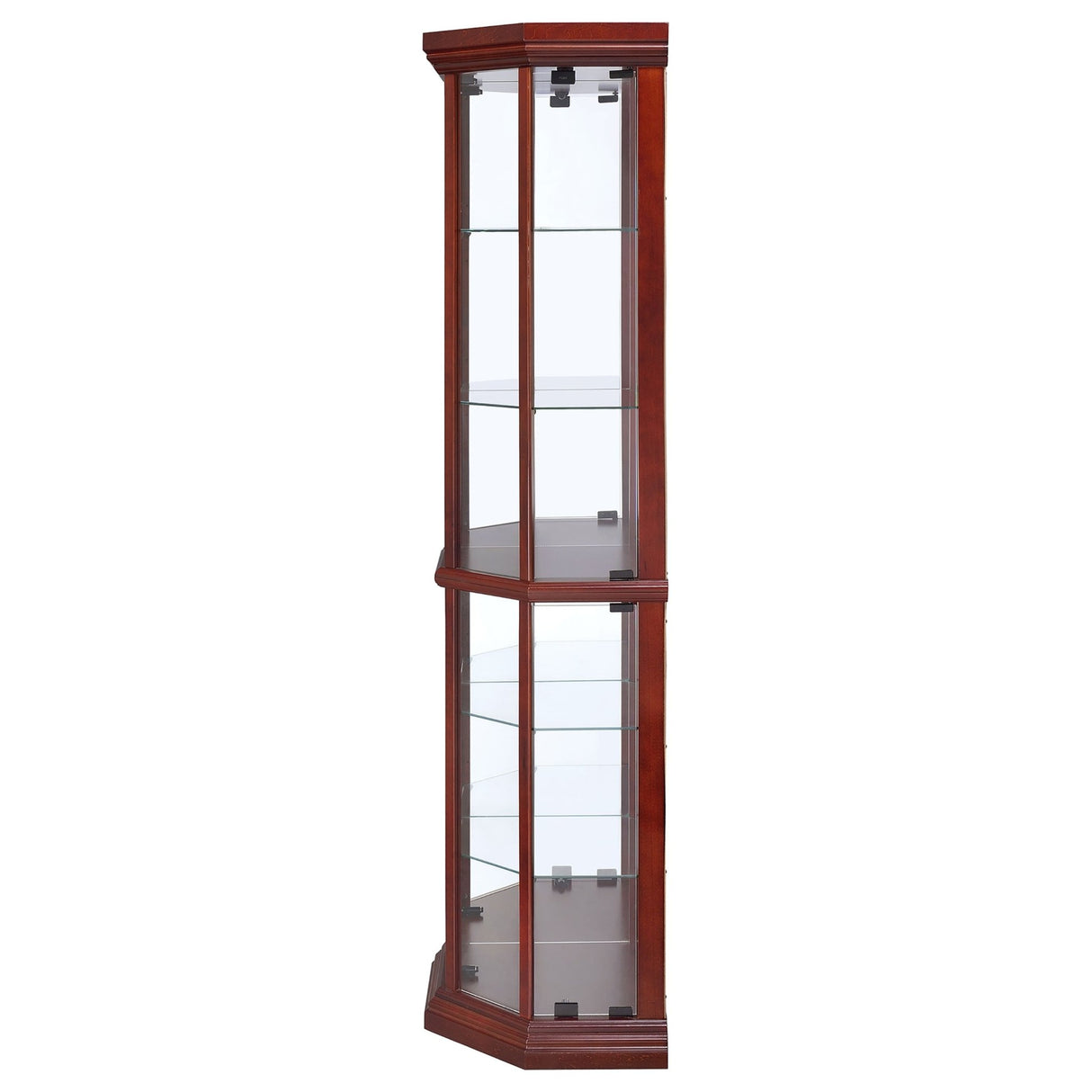 Appledale 6 - shelf Corner Curio Cabinet Medium Brown | Coaster | Home Elegance USA