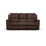 Henry Power Reclining Sofa With Power Headrests & Lumbar - Burnt Umber | Flexsteel