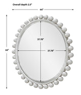 Cyra Wood Round Mirror Aged Ivory - Silver by Uttermost - View 3
