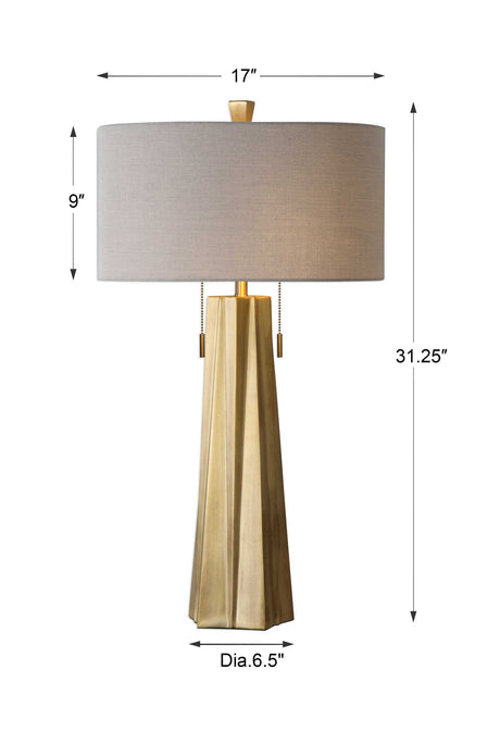 Maris Table Lamp - Gold / Beige by Uttermost - View 7