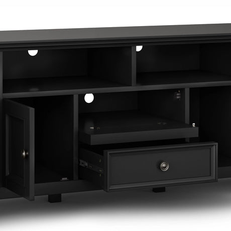 Amherst 72 inch Wide Solid Wood TV Stand in Black For TVs up to 80 inches - sold by Home Elegance USA