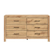 Rustic Natural Finish 6-Drawers Dresser Wooden Bedroom Furniture 1pc Storage Cabinet