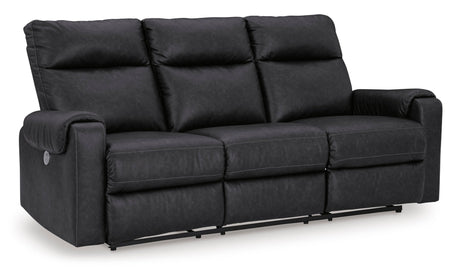 Ashley Carbon Axtellton Reclining Power Sofa - Faux Leather - 3410587 - Home Elegance USA - 2