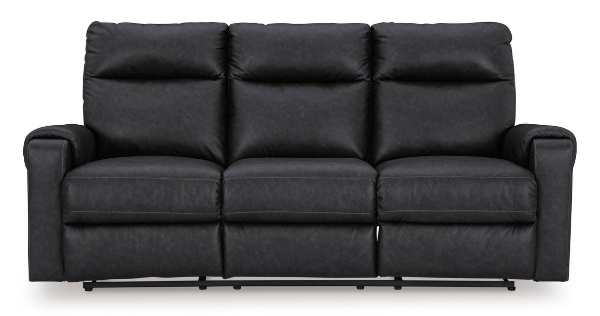 Ashley Carbon Axtellton Reclining Power Sofa - Faux Leather - 3410587 - Home Elegance USA - 1