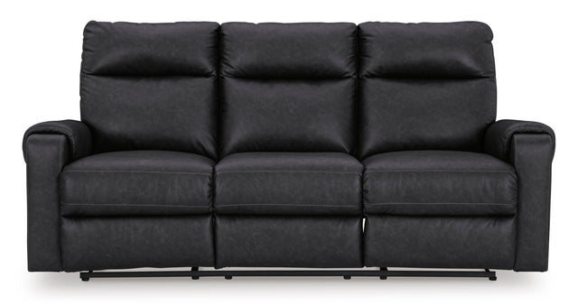 Ashley Carbon Axtellton Reclining Power Sofa - Faux Leather | Home Elegance USA