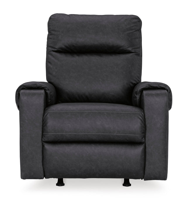 Ashley Carbon Axtellton Power Rocker Recliner - Faux Leather | Home Elegance USA