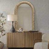 Twisted Seagrass Arch Mirror Woodtone - Light Brown by Uttermost - View 2