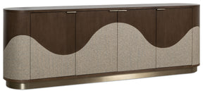 Commerce And Market Roll With It Four-Door Credenza - Dark Brown / Gray by Hooker Furniture - View 1