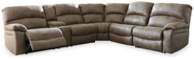 Ashley Driftwood Segburg 34303S2 4 - Piece Power Reclining Sectional - Faux Leather | Home Elegance USA