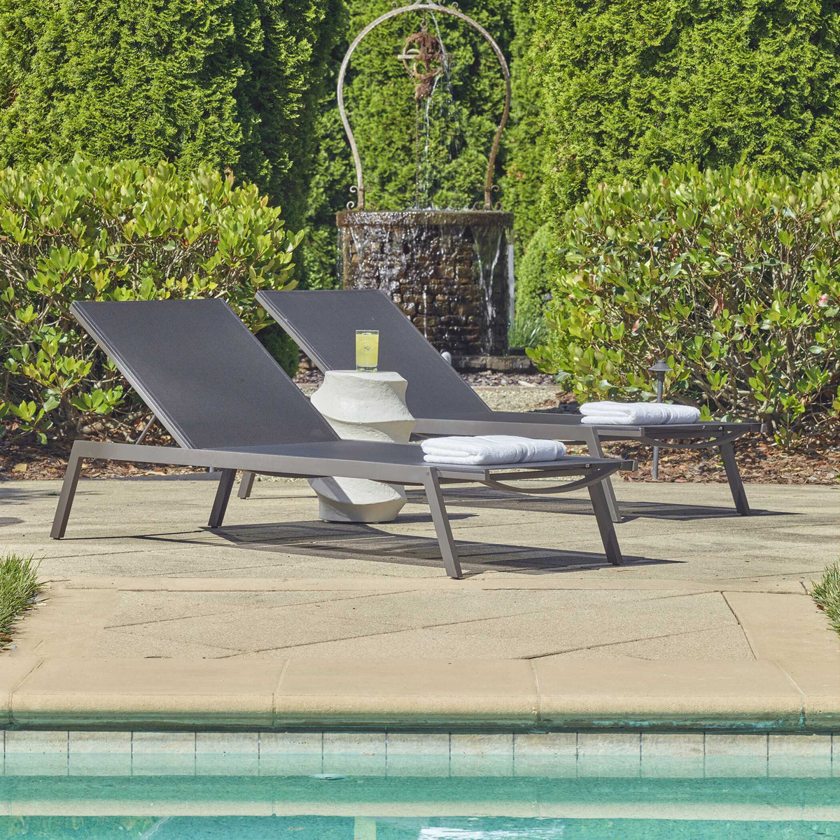 Bea Outdoor Pool Chaise - Black by Uttermost - View 5