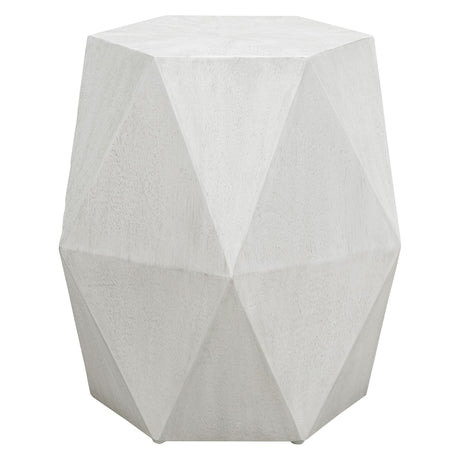 Volker White Geometric Accent Table by Uttermost - View 1