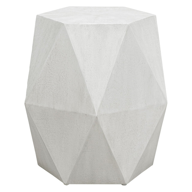 Volker White Geometric Accent Table by Uttermost - View 1