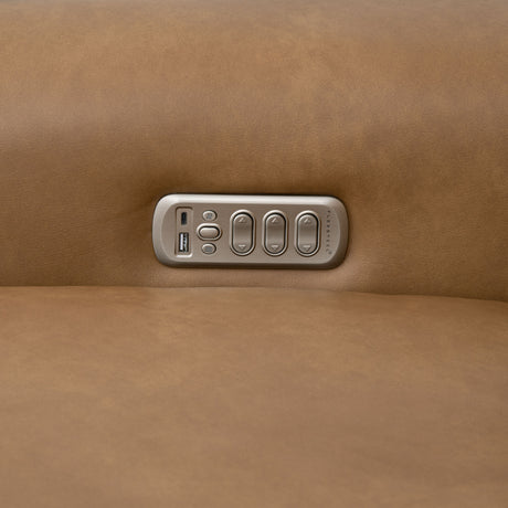 Felix Power Reclining Sofa With Power Headrest, Lumbar, Heat & Massage - Toasted Almond | Flexsteel