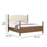Azalea King Upholstered Bed - Walnut | Flexsteel