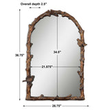 Paza Arch Mirror Antique Gold - Light Brown by Uttermost - View 3