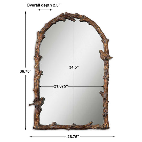 Paza Arch Mirror Antique Gold - Light Brown by Uttermost - View 3