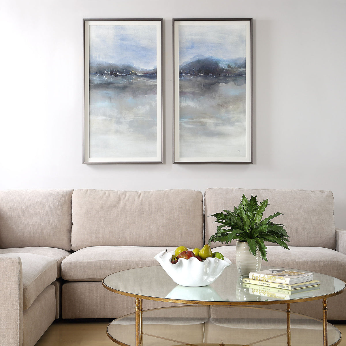 Thinking Of You Landscape Prints (Set of 2) - Light Gray by Uttermost - View 2