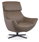 Hughes Swivel Chair - Dark Brown by Hooker Furniture - View 1
