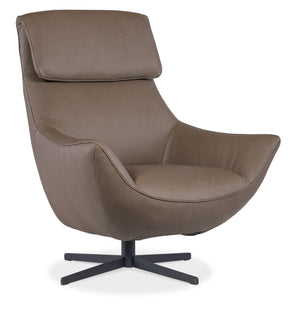 Hughes Swivel Chair - Dark Brown by Hooker Furniture - View 1